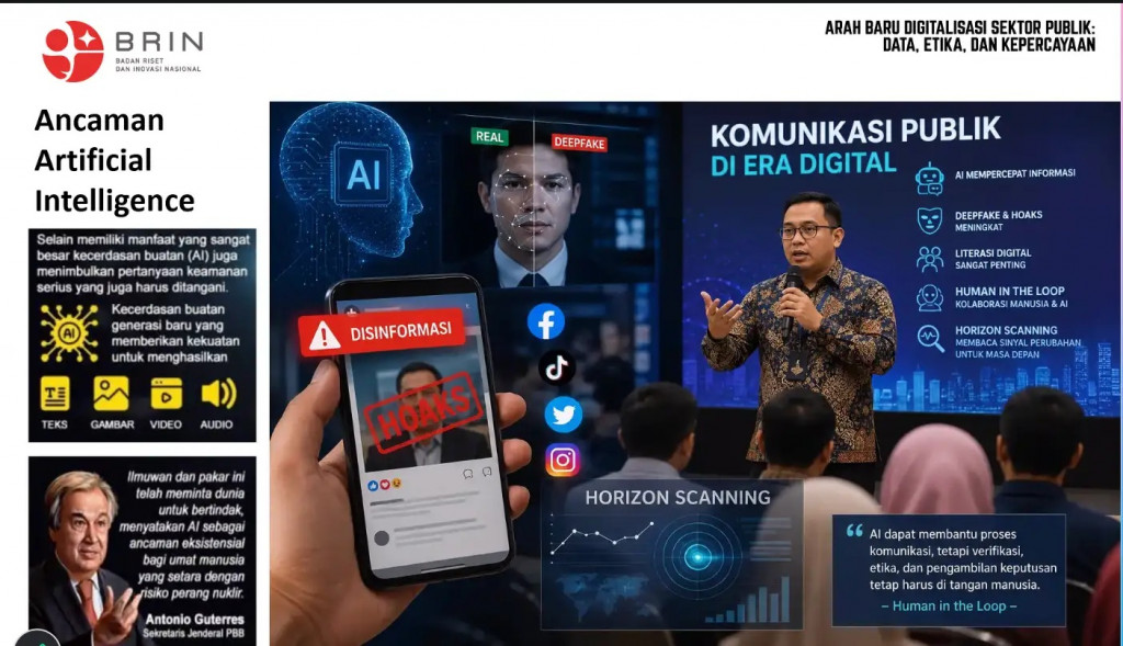 Sistem keamanan komunikasi publik BRIN berbasis AI dan blockchain