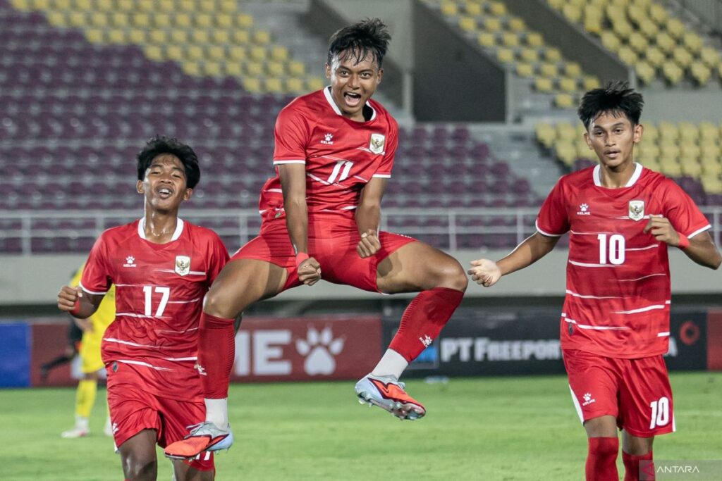 Timnas U-17 Indonesia bermain imbang dengan Timnas U-17 Malaysia 1-1