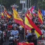 Konvoi suporter Timnas Spanyol di Ternate riuh