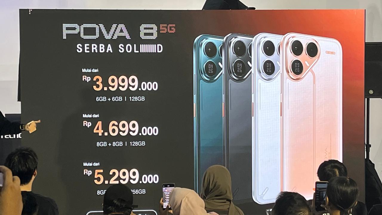 Tecno Pova 8 5G telah diluncurkan di Indonesia, dengan layar Vivid Matrix dan baterai besar