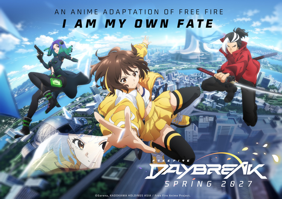 Anime Free Fire Daybreak tayang pada musim semi tahun 2027 dan Kelly menjadi karakter utamanya