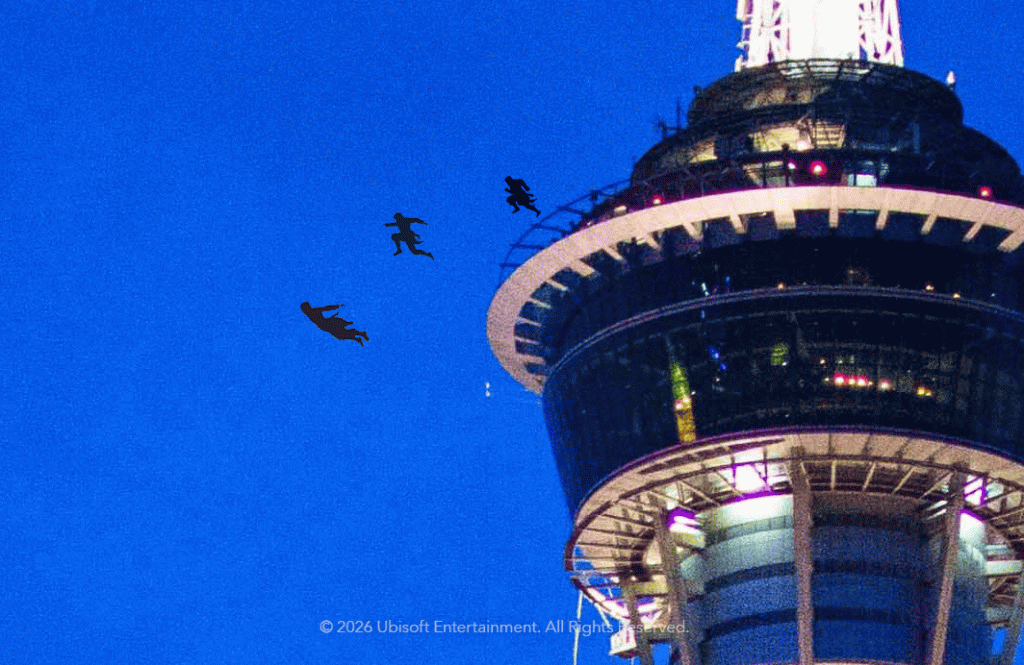 Bendera Hitam Assassins Creed yang disinkronkan ulang akan hadir di Menara Makau, dan ada Bungy Jump