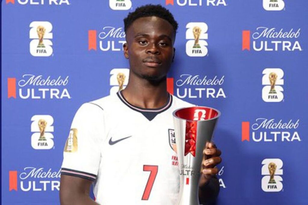 Bukayo Saka bangga menjadi salah satu pencetak gol elit di Piala Dunia