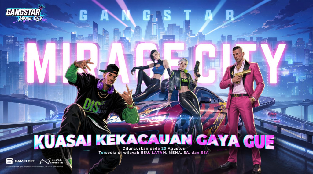 Gangstar Mirage City resmi dibuka untuk pra-registrasi, dan siap soft launching pada 20 Agustus 2026
