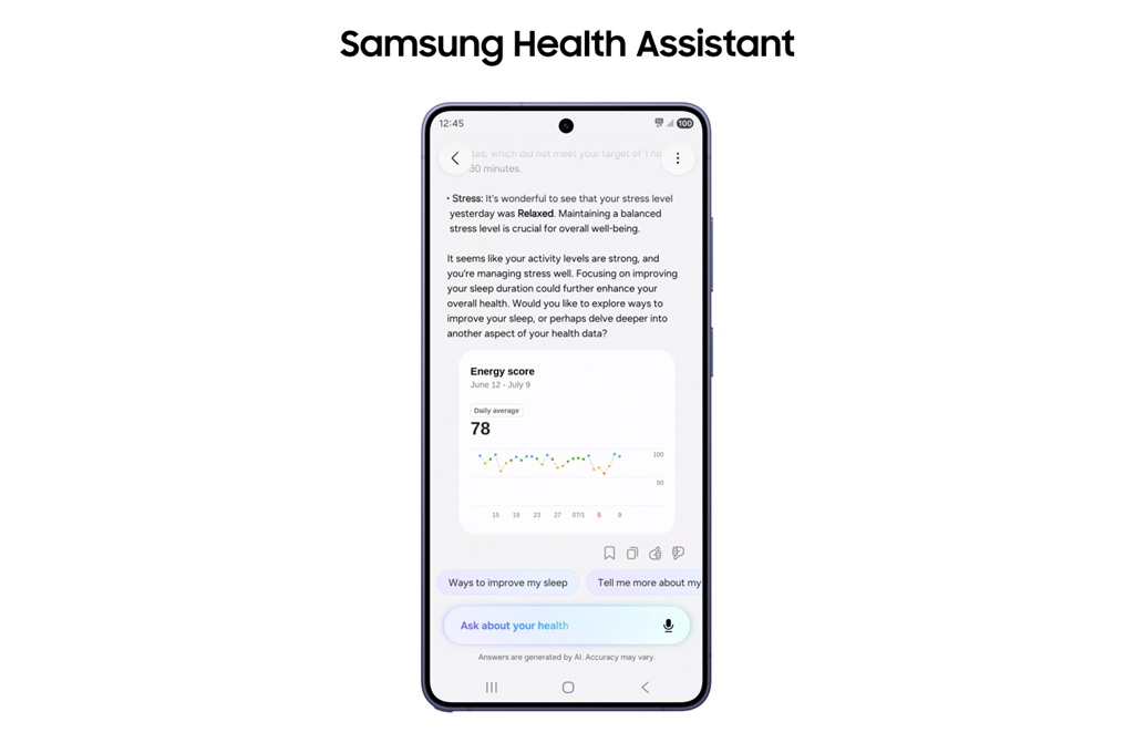 Samsung Health Assistant Beta, asisten AI terintegrasi untuk manajemen kesehatan